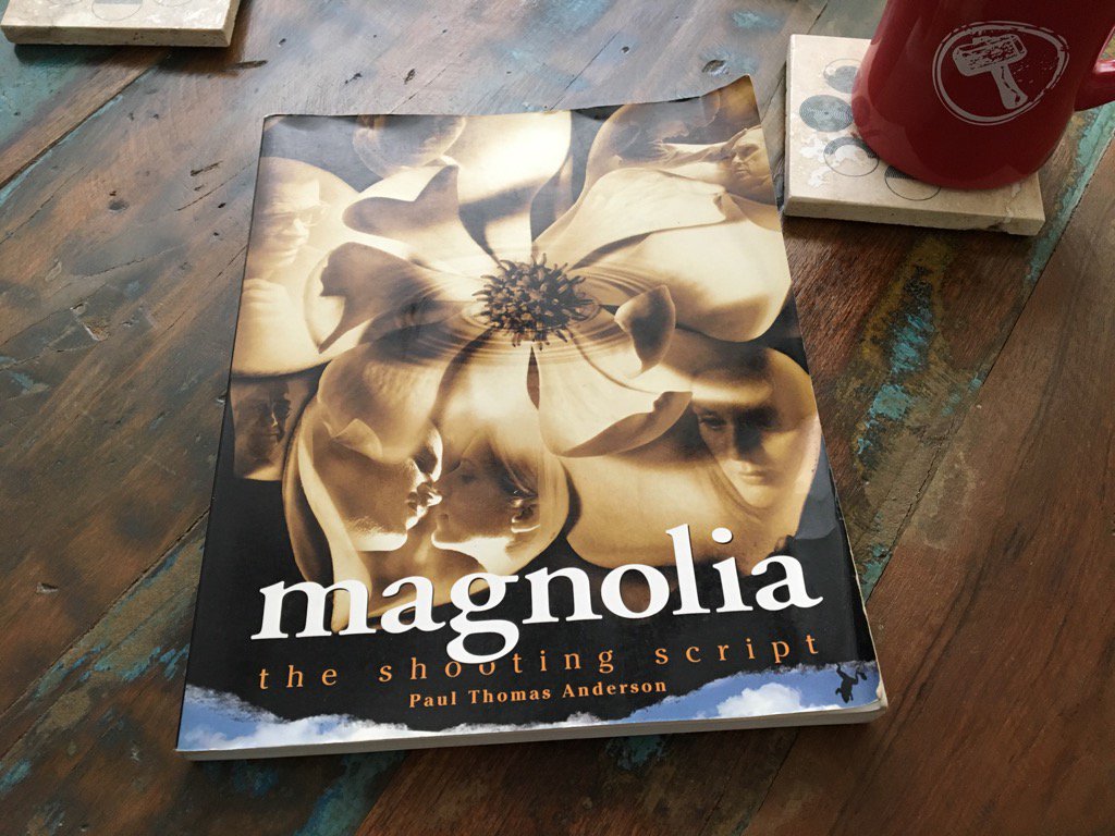 savagedetectiv's tweet image. Today's light reading, 'cause frogs should be arriving any day now. #Magnolia #shootingscript