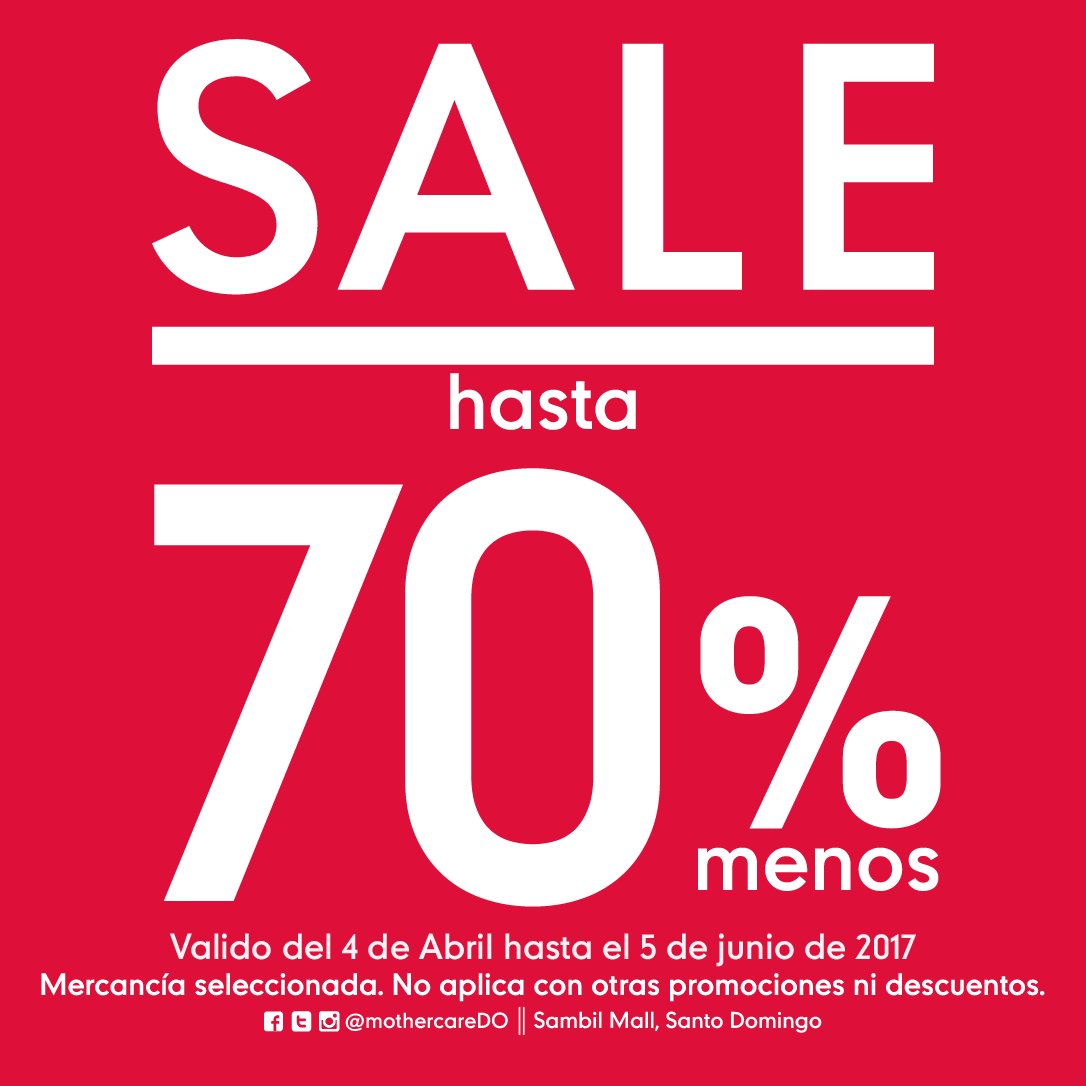 MothercareDO's tweet photo. ¡Ven y aprovecha nuestro fabuloso SALE de hasta el 70% de descuento! #SALEmothercare https://t.co/AXB8nA6716