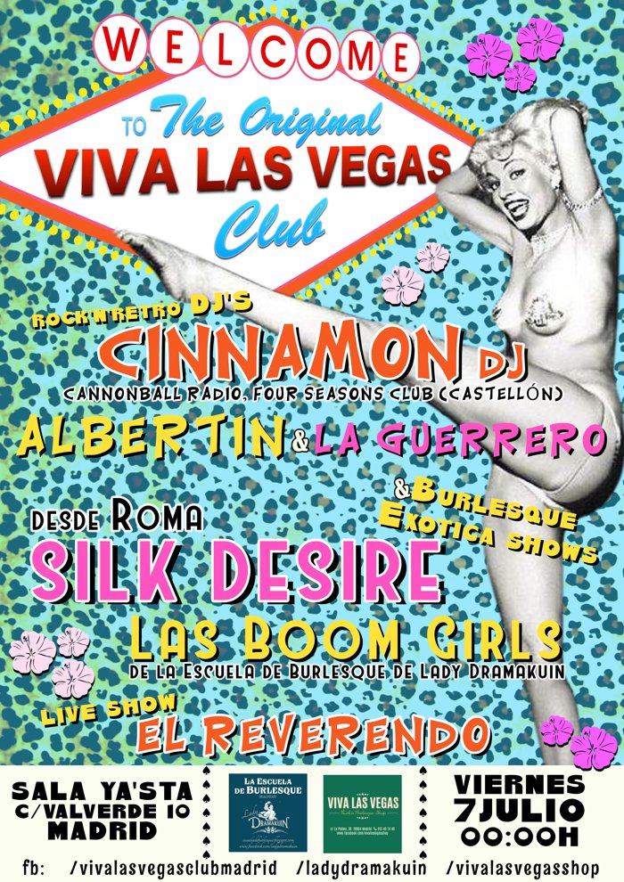 I'm really pleased to announce that I'll spinning 45s with #LaGuerreroDJ and #AlbertinDJ at @VivaLasVegasClub next July Fri 7th in Madrid