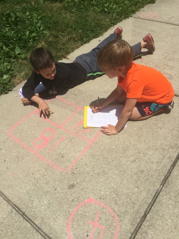 Sidewalk chalk math problems are the best math problems of all!
