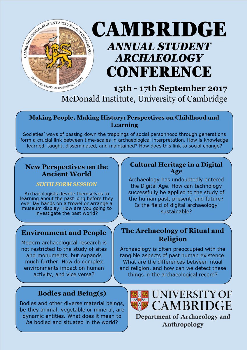ASA Conference (@asaconference) on Twitter photo #CASA2017 session themes - CfP will open on June 15th!!! <a href="/UCamArchaeology/">Cambridge Archaeology</a> <a href="/CASAconferences/">CASA Conference</a> #CASA2017 session themes - CfP will open on June 15th!!! <a href="/UCamArchaeology/">Cambridge Archaeology</a> <a href="/CASAconferences/">CASA Conference</a>