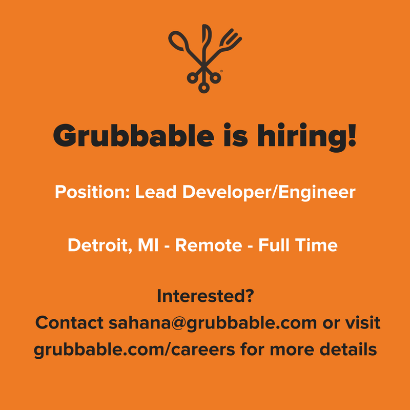 Grubbable's tweet photo. We're on the lookout for a Lead #Developer to join our #Grubbable team! Interested? Apply here! https://t.co/dBkcCKYR6a #tweetmyjobs https://t.co/6ABlrm7fX8