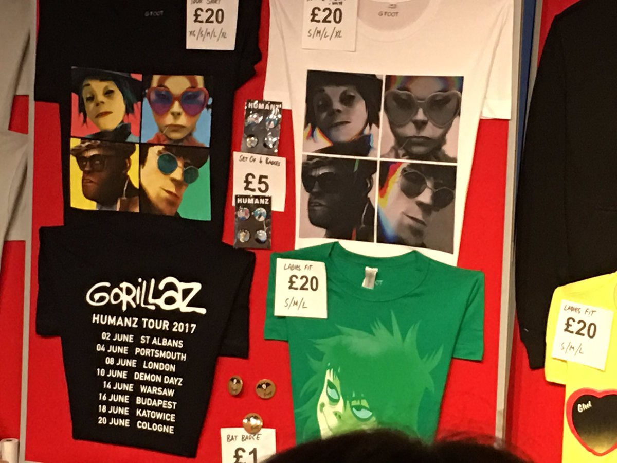gorillaz tour merch