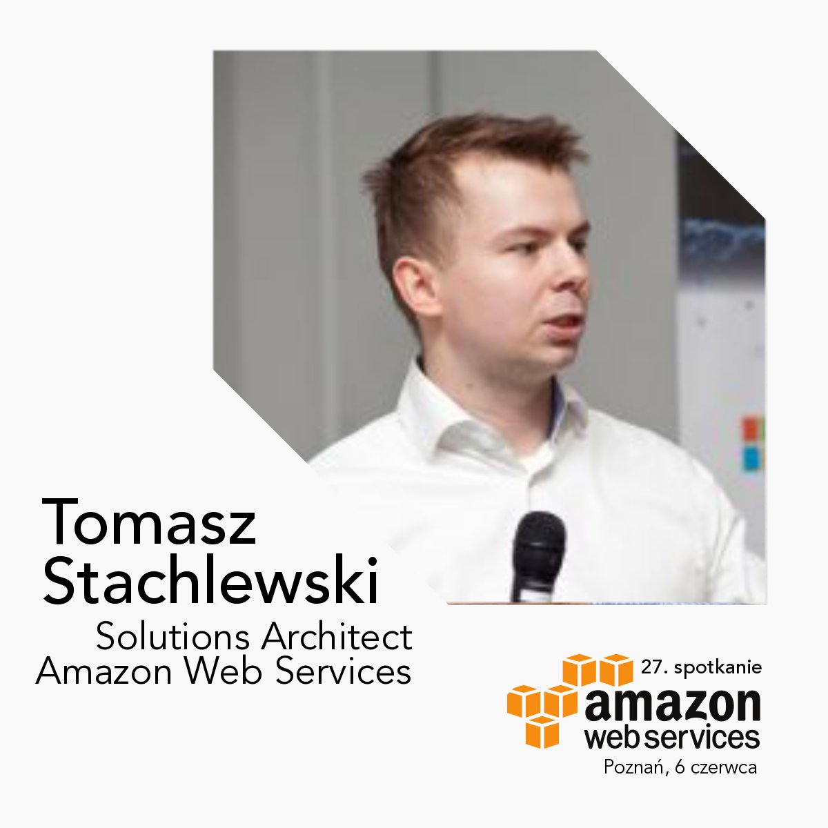 vJZielinski's tweet photo. Tomasz Stachlewski z @awscloud pokaże zdolności sztucznej inteligencji Amazon AI — Artificial Intelligence #AWSUGPL https://t.co/UkOF7nxHDr https://t.co/Bf0MPdLzca