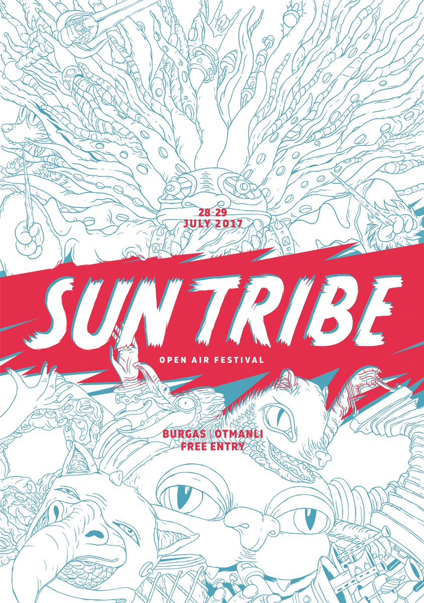 NYBULLstudio's tweet photo. Had fun working on the #poster for #suntribefestival, in #stranja mt #Burgas #Bulgaria #nybull #lineart #characters #drawing #illustration https://t.co/0SxEPxpgY7
