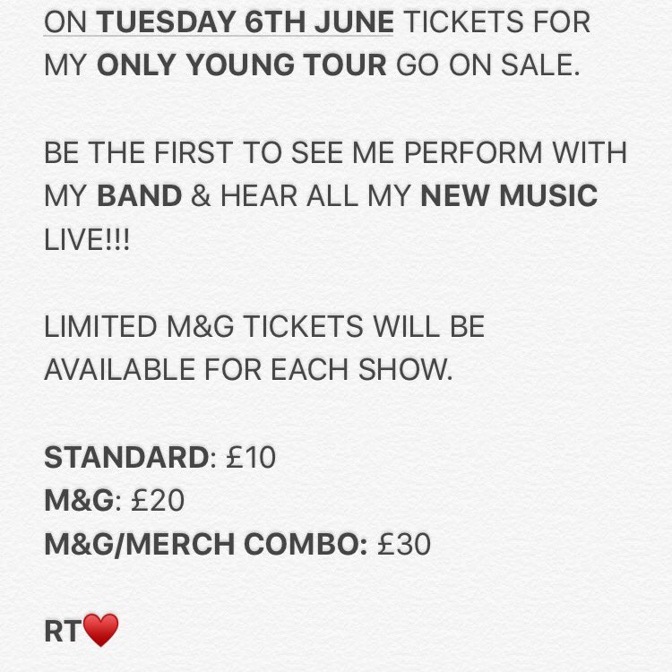 TheHaraJosh's tweet photo. #OnlyYoungTour 

SEE ALL YOU CRAZY LOT IN OCTOBER!!!😝✌🏻 https://t.co/sVancLy0YE