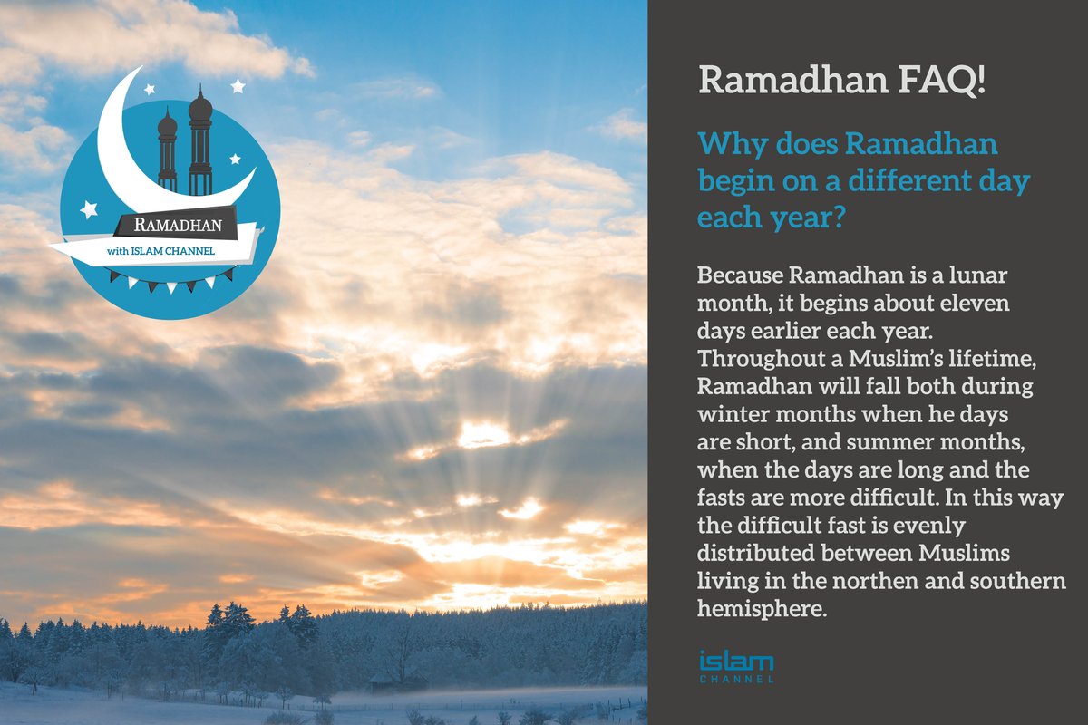 Islamchannel's tweet photo. Why does Ramadhan begin on a different day every year? #RamadhanFAQ https://t.co/XiQoVTmYZr