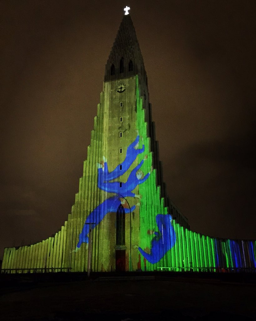 pinsaroundworld's tweet photo. #Reykjavik winter lights festival #mystopover #iceland #winterlights https://t.co/JBYYPnN36a