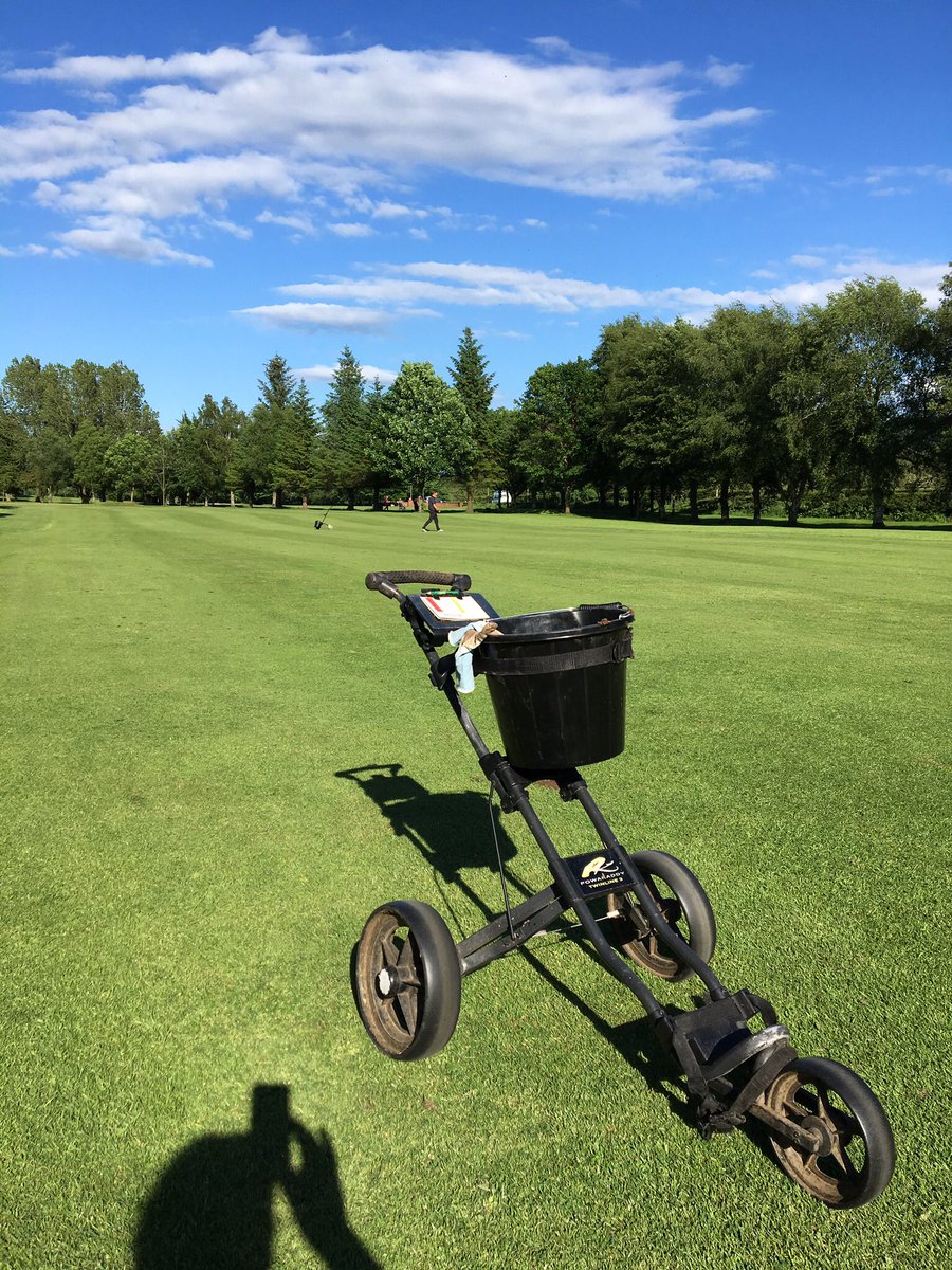 salhm's tweet photo. More than one use for the @PowaKaddy_Golf push trolley, seeding divots for the gents open @loudoungowfclub #replaceyourdivot https://t.co/cr8Qw7IzQL