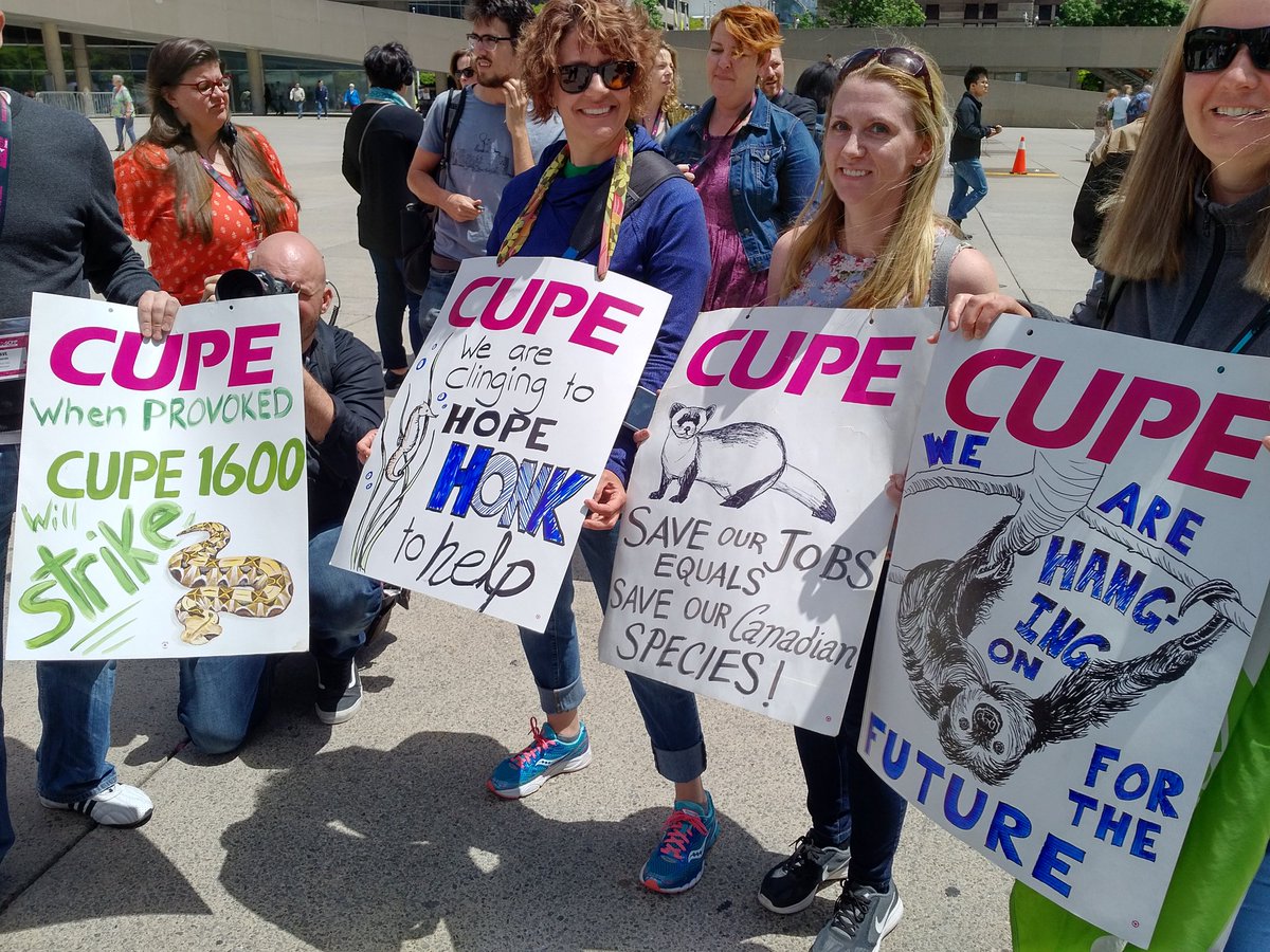 jennkfrench's tweet photo. Glad to stand in #solidarity with @cupe1600 #TorontoZoo workers who are standing up for the #nextgeneration. #CUPEON2017 #OurTorontoZoo https://t.co/ybO297ajHU