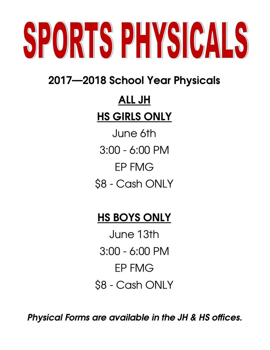 eaglecoachpoley's tweet image. #EPFootball: Physicals will be at Ferguson medical group on the follow on dates! Please get your paperwork complete...
