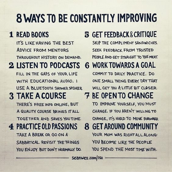 8 Things we can do to keep learning &amp; improving ourselves...

#sltchat #ukedchat #womened