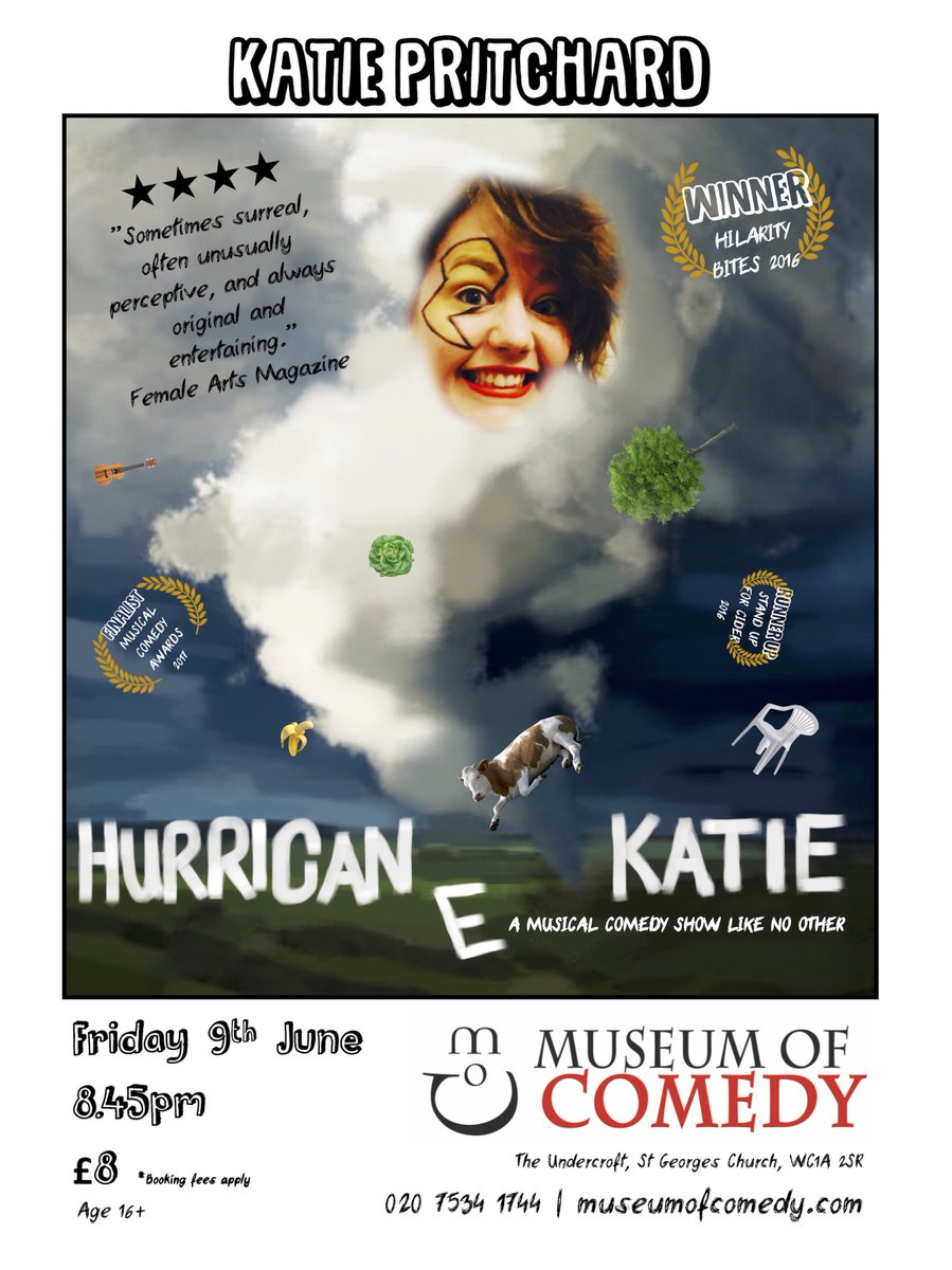 <a href="/CamdenMonthly/">CamdenMonthly</a> A musical comedy show like no other, #HurricaneKatie hits <a href="/museumofcomedy/">Museum of Comedy</a> 9th June museumofcomedy.ticketsolve.com/shows/873570856 #MusicalComedy