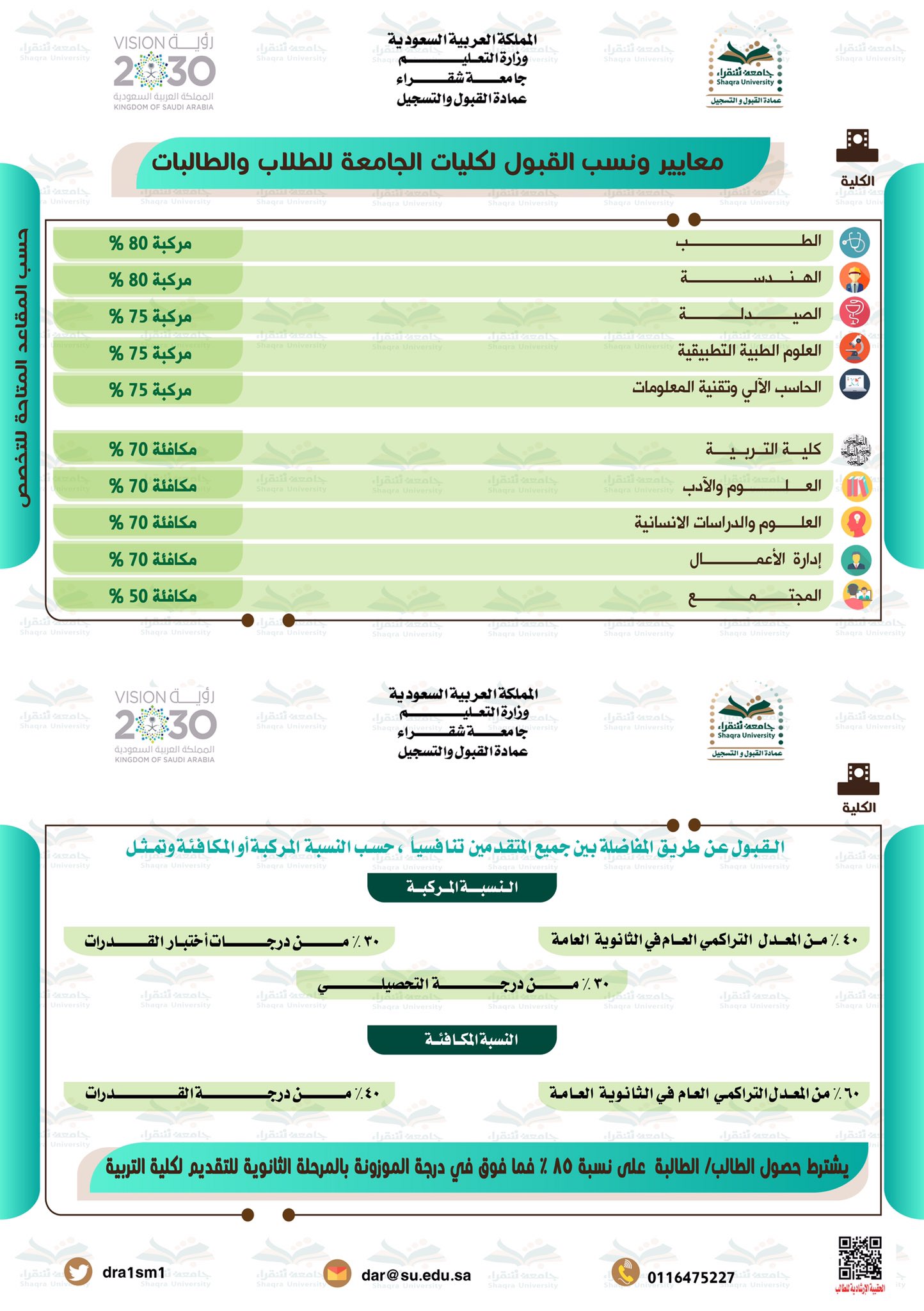 بوابة القبول جامعة شقراء طالبات