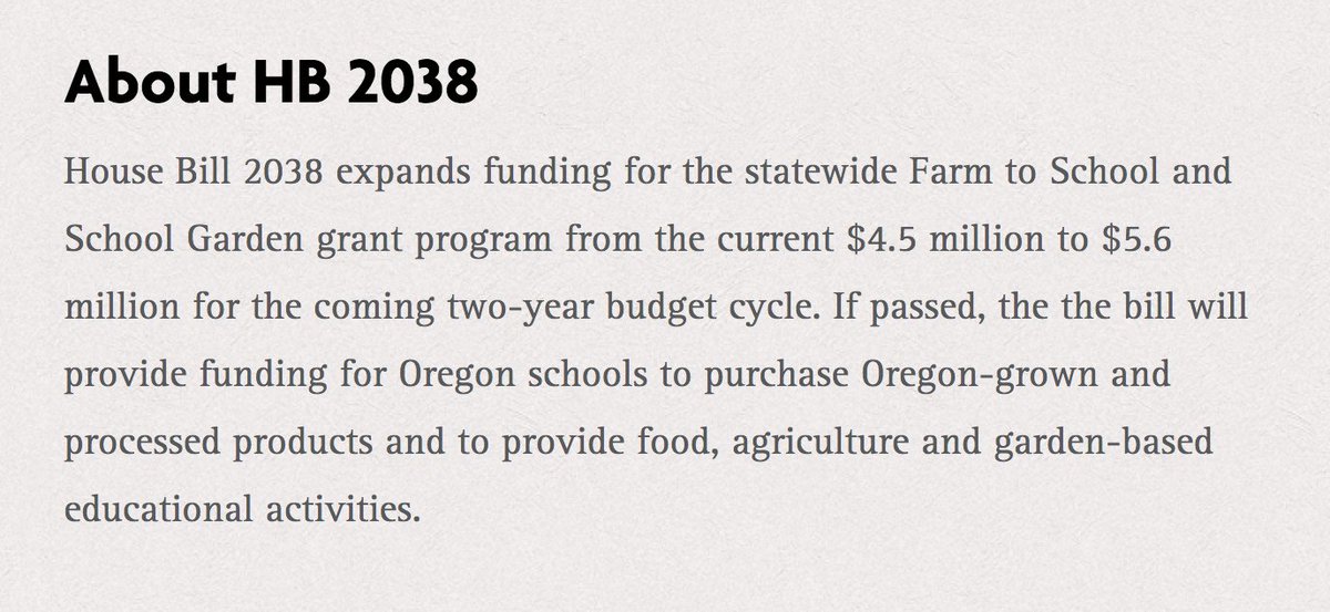FarmtoSchool's tweet image. Oregonians: Take action &amp;amp; ask your state legislators to support $$ for #farmtoschool in Oregon HB 2038: bit.ly/takeactionHB20… #ORleg