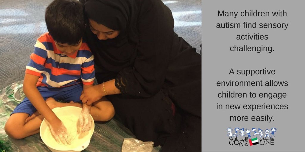 GoalsUAE's tweet photo. A supportive environment can help children with #autism explore new things more easily. #sensoryplay #autismplay #autismuae #aba https://t.co/M8d7wf7Trq