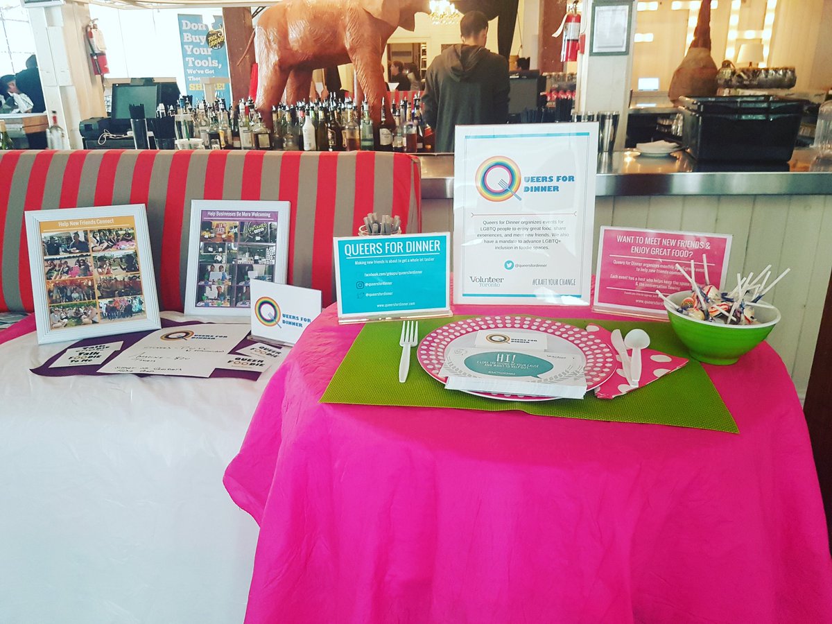 queersfordinner's tweet photo. Foodies don't miss your chance to talk to us about tasty ways to volunteer. We have lollipops!! #CraftYourChange #queerfoodies https://t.co/rSFImP6td3