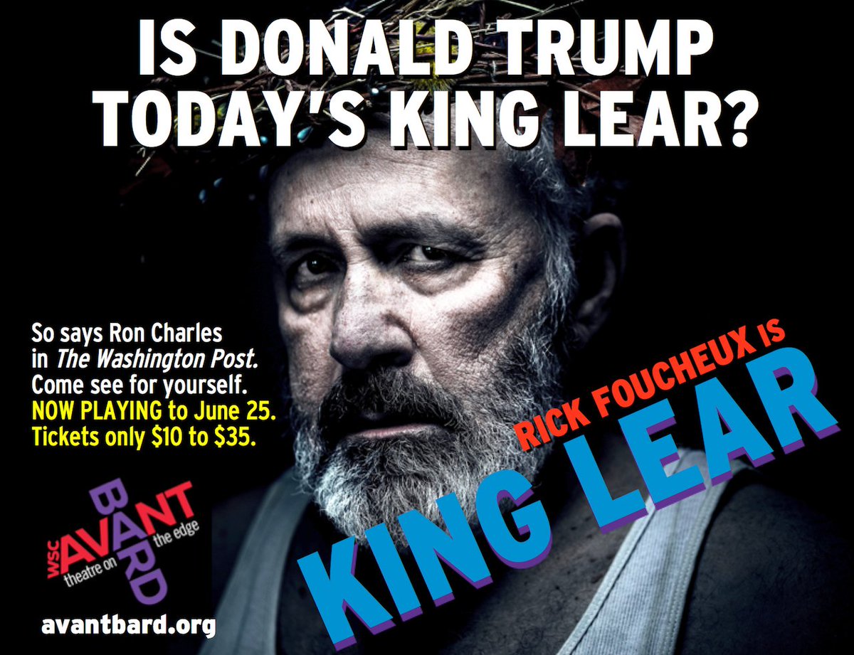 AvantBard's tweet photo. Avant Bard presents KING LEAR, starring Rick Foucheux as Lear. NOW PLAYING to June 25. Info and tix: https://t.co/Kricu0wv2A #AvantLear https://t.co/vmSIftbmvl