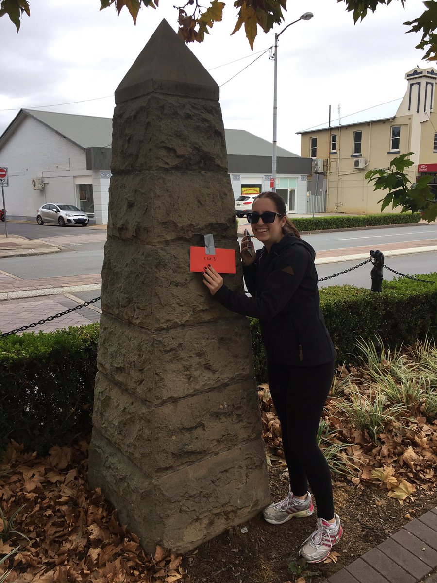 CoxDan's tweet photo. .@1233newcastle's #1233TreasureHunter clue three was on an obelisk outside #Maitland City Library. #DanAnda #DeadlyDuo https://t.co/tNdhuV4Aoe