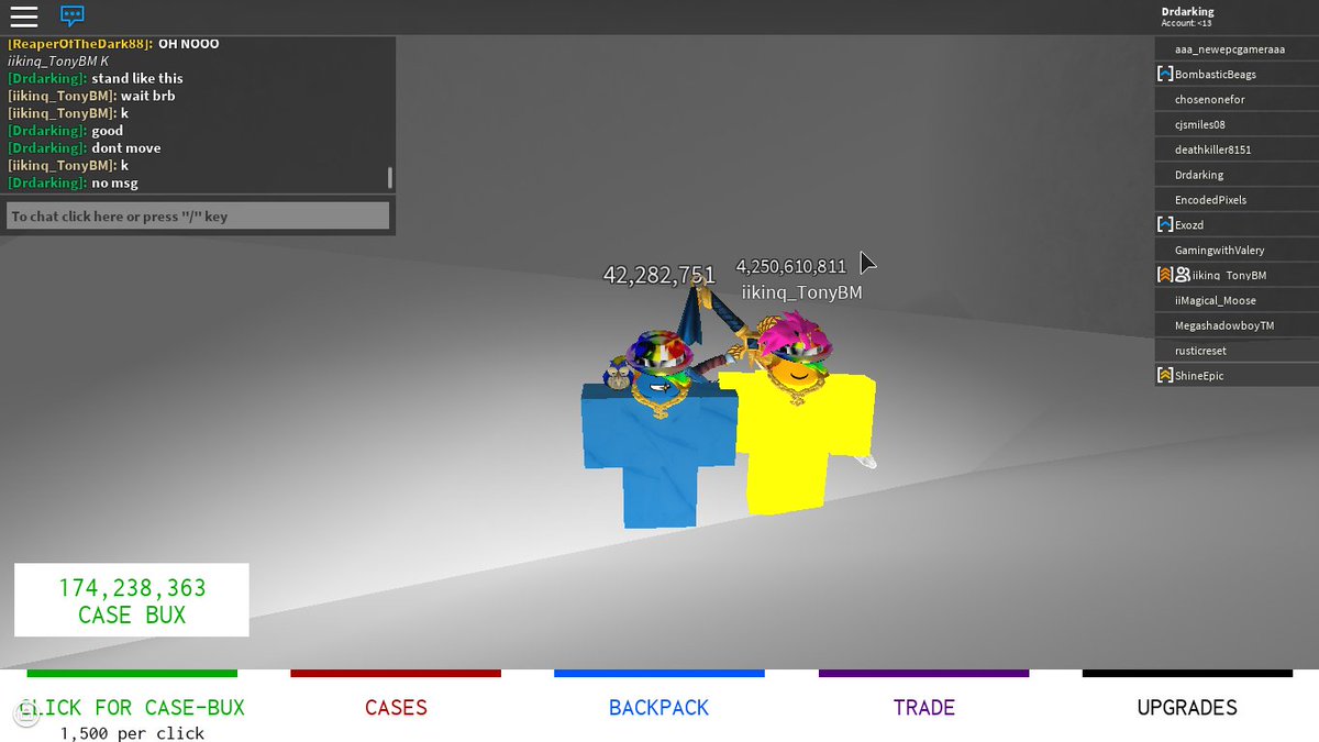 Me And My Best Friend Plays Some Roblox Case Clicker - case bux roblox