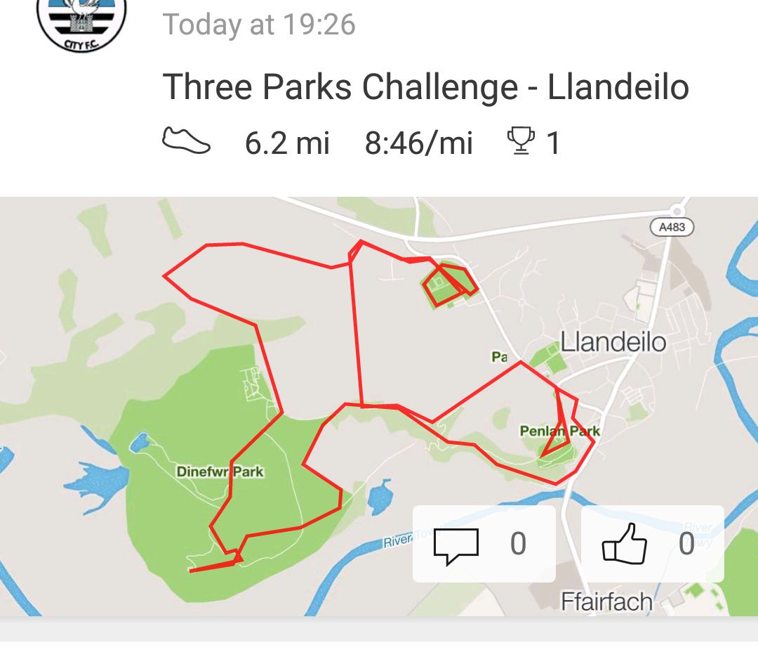 Llandeilo's tweet photo. Congratulations to all who braved the #ThreeParksChallenge in #Llandeilo this evening, and what a challenge it was ! Awesome ! https://t.co/xfQysdTw4G