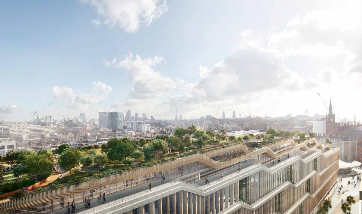 proactivevee's tweet photo. Google’s huge new London HQ is a "landscraper" with a rooftop garden https://t.co/VgQzzAN7eT https://t.co/EZQAfONut3