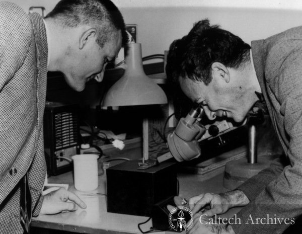 IQIM_Caltech's tweet photo. .@IQIM_Caltech #FeynmanFriday See the micromotor, Feynman viewing the McLellan motor weighing 250 micrograms, 1960 https://t.co/lKW50Sm8Qa https://t.co/kxct1PNoXI