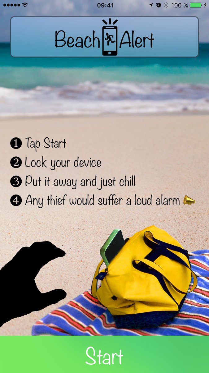 Just published new anti-theft beach app for iPhone/iPad 😎 
Available on the <a href="/AppStore/">App Store</a>: itunes.apple.com/app/id12208352… 
💡 by <a href="/ThomaciousD/">Thomas Dandelot</a>