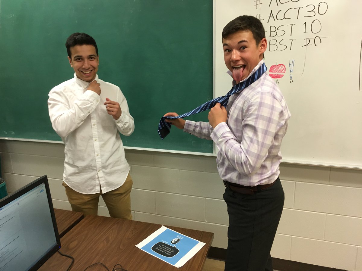 ryehanley's tweet photo. Tieing a tie for a friend for mock interviews @keeon4 @RBC #BST20 https://t.co/hDxIm0ckQn