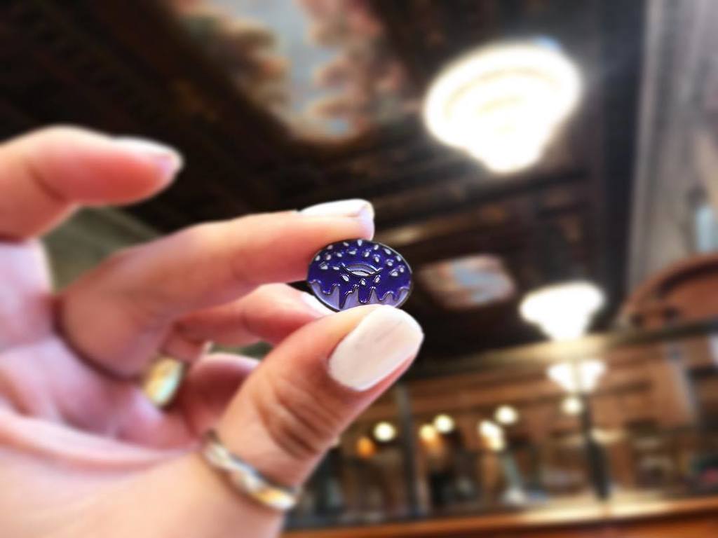 filipinokitchen's tweet photo. In celebration of #nationaldonutday we proudly rep our #ubedonut pin by @reppinpins -- since we didn't get to have⦠https://t.co/TOsUkHcaWj https://t.co/Q8Ec3j0UK3