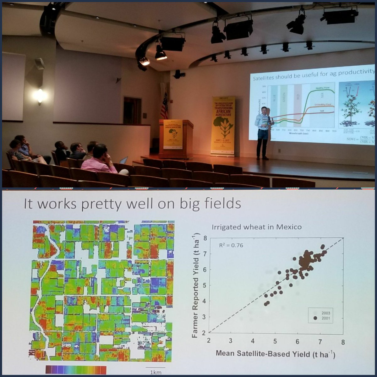 etjernst's tweet photo. Neat presentation by @marshallbburke on using remote sensing to measure smallholder productivity. #ABCA2017 https://t.co/XxelnWLo3K