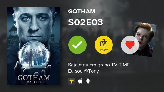 spideyxz's tweet photo. uma série atrasada a menos lalalalala 
 
S02E03 of Gotham! #Gotham  https://t.co/IUMBeAZQJk https://t.co/IcbSoVJvEO