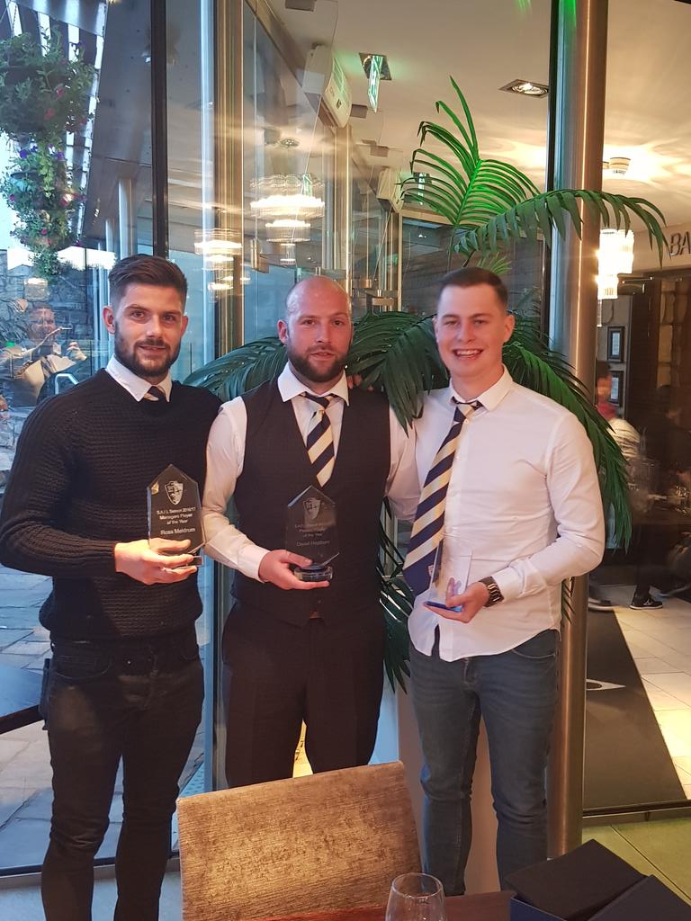 Congrats to our award winners. Ross Meldrum Player of year, David Hepburn players Player, and Top Goalscorer Jonny Diack. Well Done Lads 💛💙
