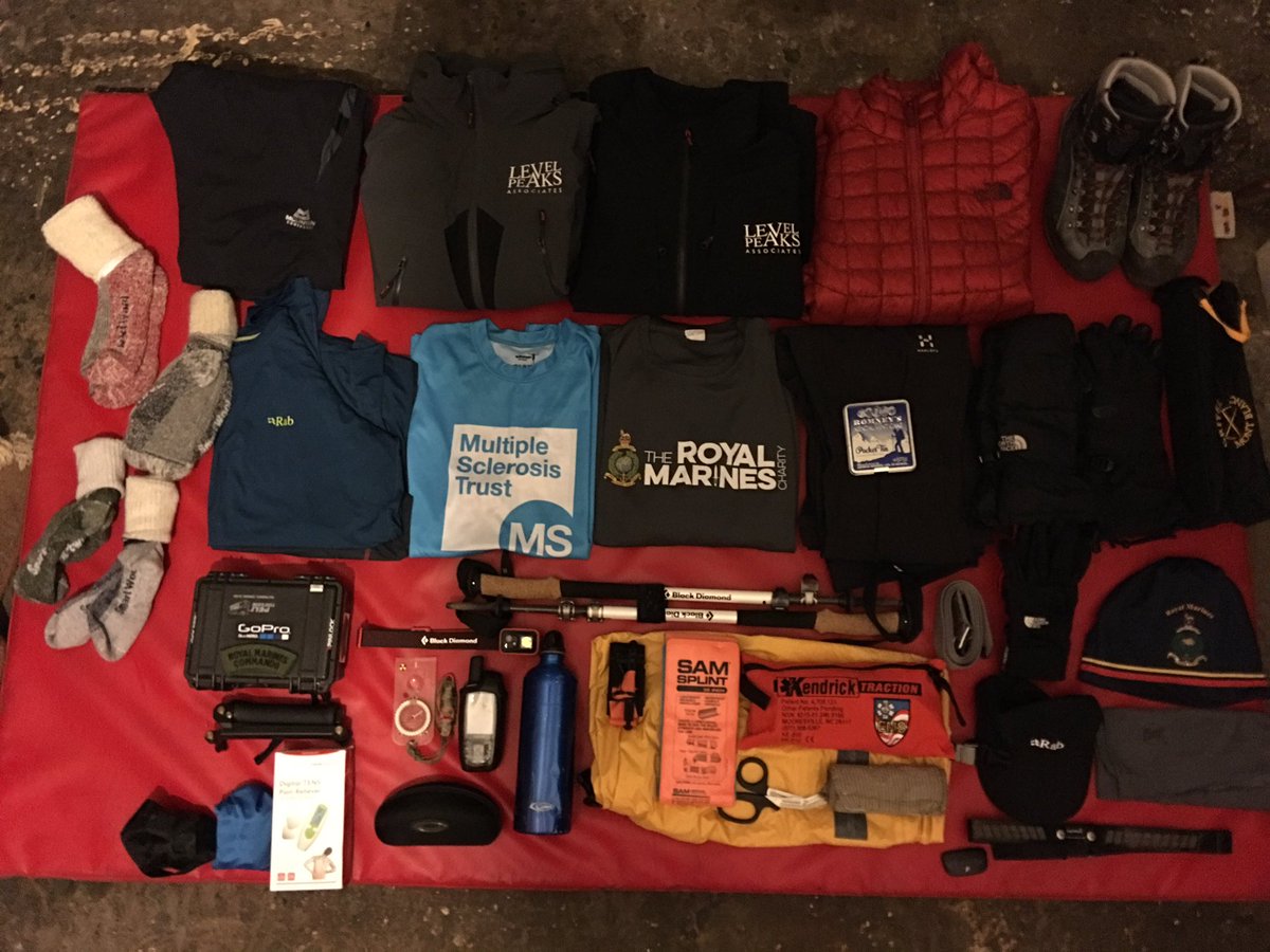 toweryeoman's tweet photo. A quick kit muster as I pack for the big climb next week. @MSTrust @theRMcharity https://t.co/VmQxYtkLWU https://t.co/Zz89AMm6gE