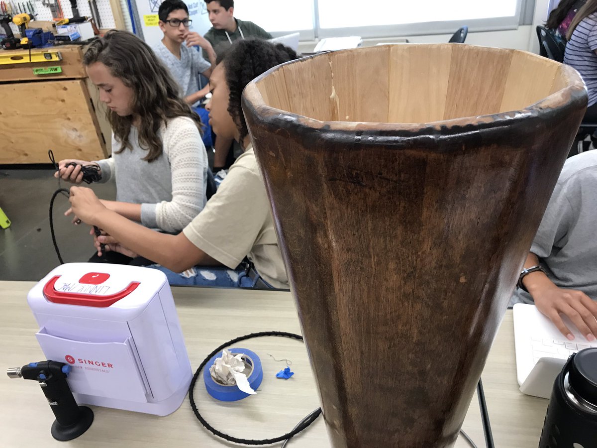 EdrickMac's tweet photo. When u give Ss time, space, &amp; guidance, they produce Rad projects! Our Ss are so proud of their handcrafted djembe drum! #DropTheBeatProject https://t.co/mAo4Ko02CO