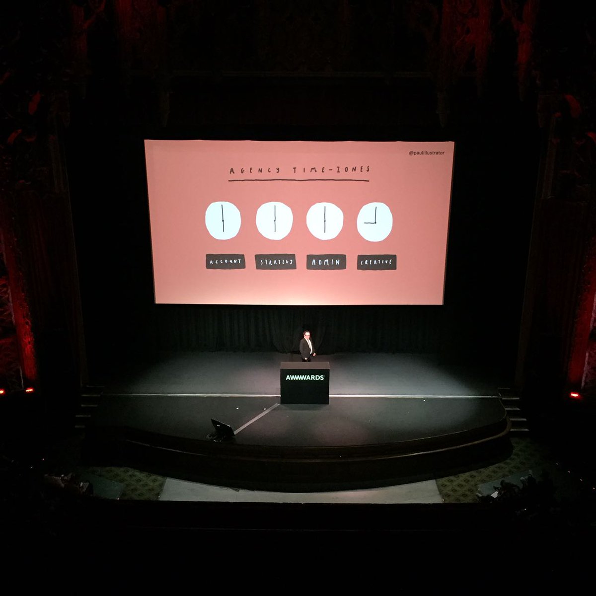 awwwards's tweet photo. @paulillustrator CCO of @edenspiekermann #AwwwardsLA #Design https://t.co/ujfAm0f0Gf