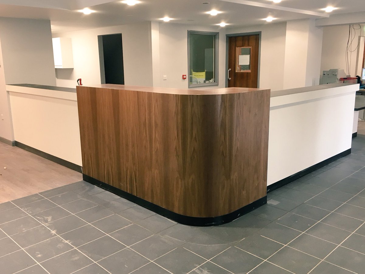 CounterFitUK's tweet photo. New reception counters for a medical &amp; dental practice in Littleover, Derby https://t.co/lzX2RRO8dK