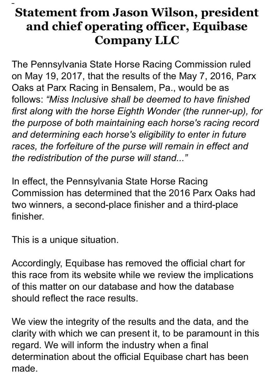Equibase Race Results Full Chart