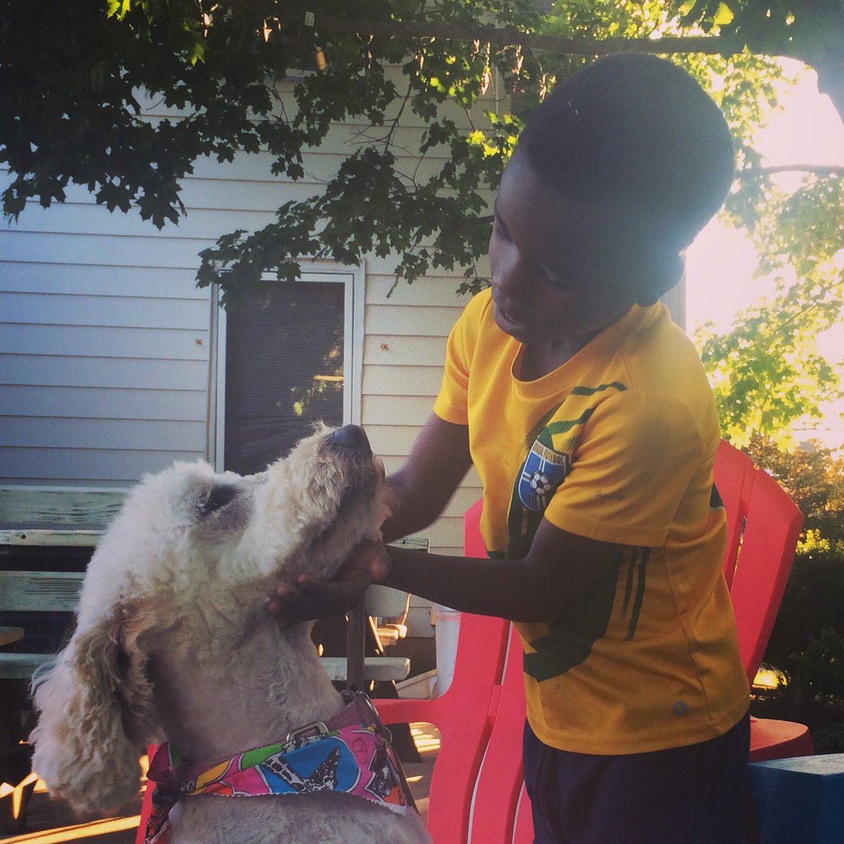 summerbconn's tweet photo. When you have five older siblings, sometimes it's nice to have a friend to boss around. #boysbestfriend #mysixcrazykids #goldendoodle https://t.co/uXMIfeR2qf