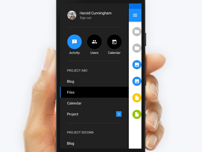 CollectUI's tweet image. #DailyUI 101: Mobile Menu design by Alexandre Naud collectui.com/designers/alex… via @alexnnd