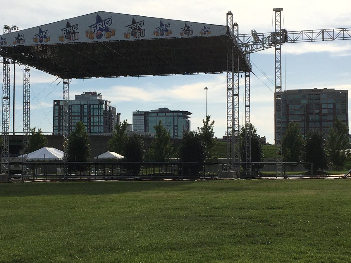 AngieSongwriter's tweet photo. The stage is up! @TheMorrisDay #themorrisday @Prince_Tribute #stage #morrisdayandthetime #whattimeisit #RockAndRoll https://t.co/Kx0lUCe6KM