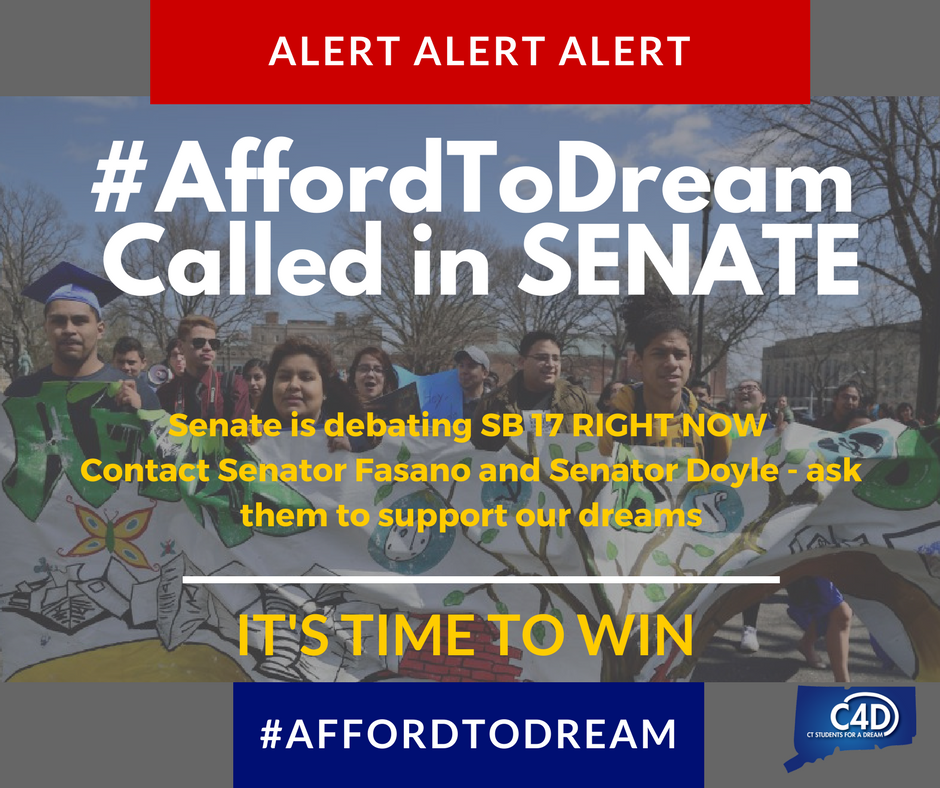 CT4aDREAM's tweet photo. #AFFORDTO DREAM BEING DEBATED IN SENATE RIGHT NOW - click here for how to contact our senators > https://t.co/Xzfj7cPbOn https://t.co/BNWoHxPNpP