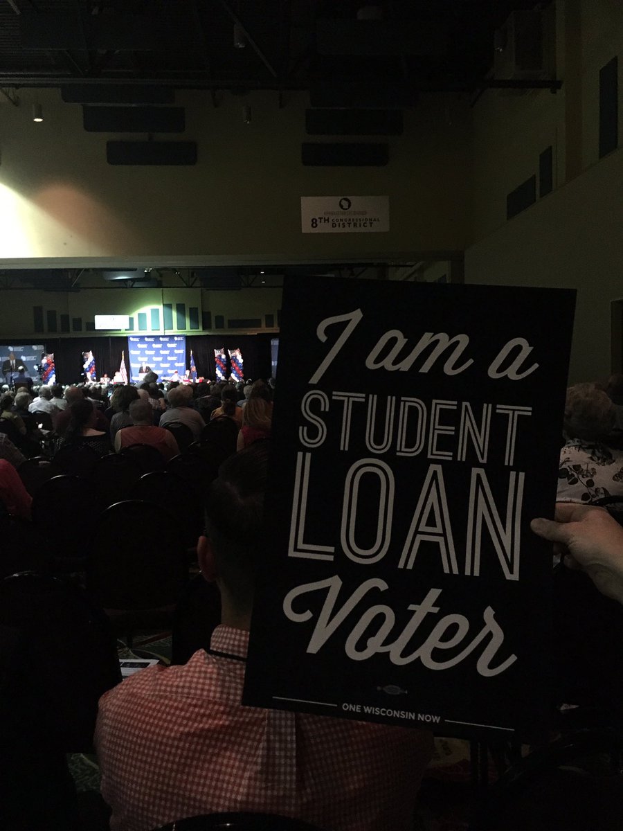 kconstalie's tweet photo. You can't see him but @rossacrosswi is talking about student loan debt. #HigherEdLowerDebt  #DPW2017 https://t.co/5XWJ7krWcJ