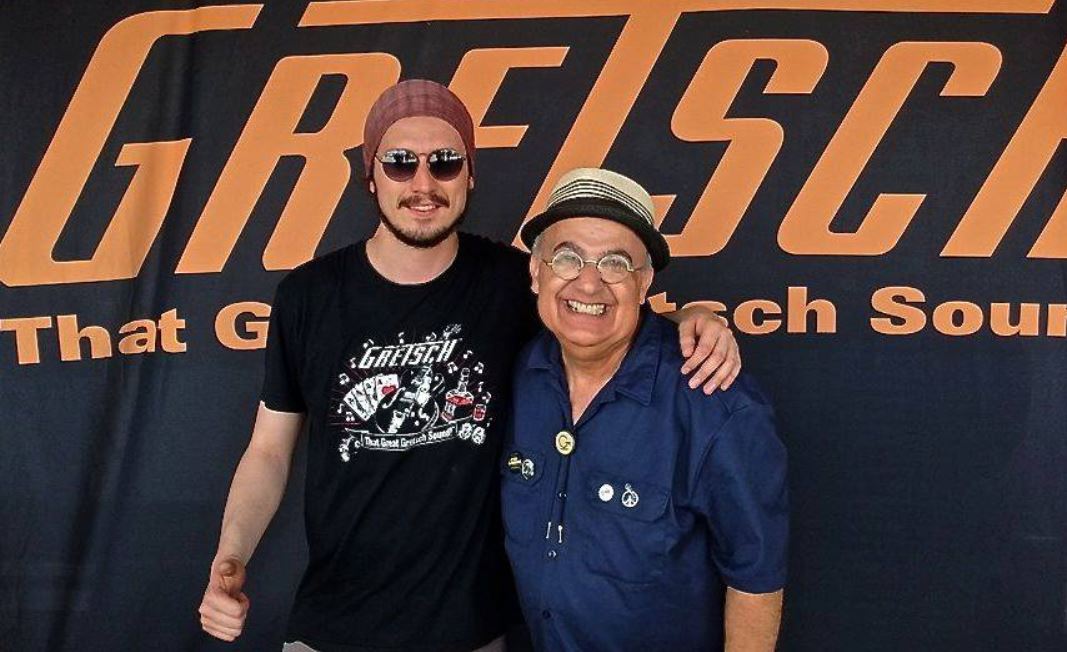 Great pic of #Gretsch guitar artist <a href="/Javoojeda/">Javier Ojeda</a> from #Colombia w/Joe Carducci at @AbbeyRdonRiver. Love these guys!! #GretschFamily