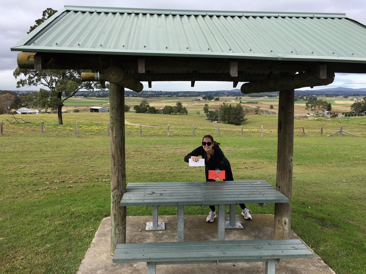 CoxDan's tweet photo. .@1233newcastle's #1233TreasureHunter clue two was on a picnic table at the #Bolwarra lookout on #Paterson Road. #DanAnda #DeadlyDuo https://t.co/hrQcUayuy9