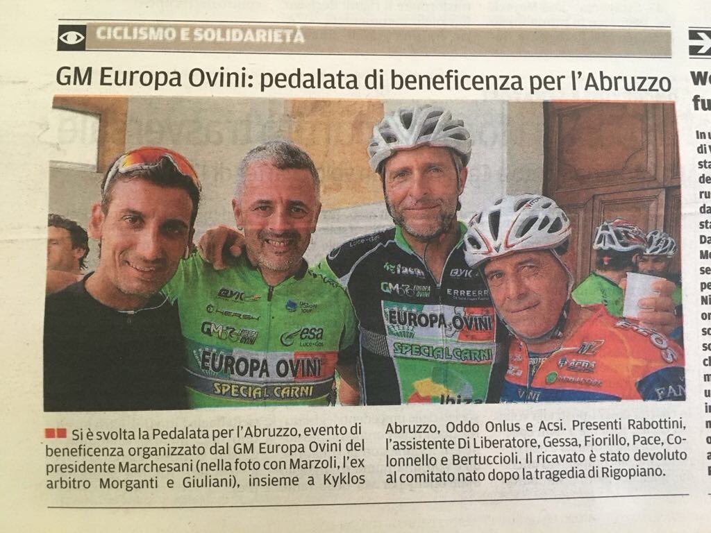 GM_EuropaOvini's tweet photo. Oggi si parla della Pedalata per l'Abruzzo sulle pagine de @Il_Centro 💪🚴 https://t.co/X0jZuKkplp