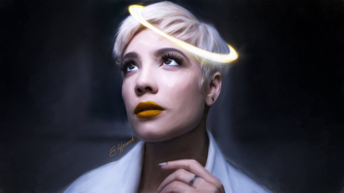 elfpunk999's tweet photo. New digital painting of @halsey to celebrate her epic new album #halsey #fanart #digitalpainting https://t.co/OUEtq3BzYM