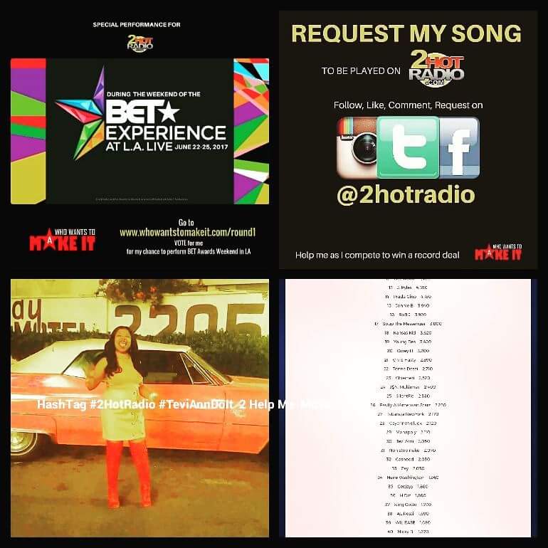 Tevi_Ann's tweet photo. I'm in 30th place out of 70 HASH TAG #TeviAnnDoIt #2HotRequest to help me move up!!#thanks4thesupport๐ฏ #marylandchick #eshore #musicislife https://t.co/9NgqGQ7sGM