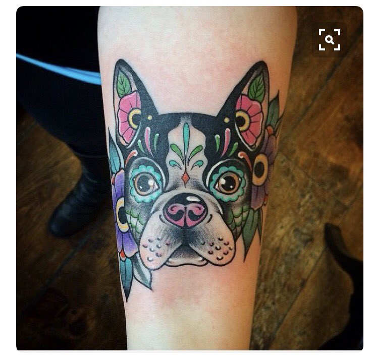 Bob Tyrrells Night Gallery  Tattoos  Realistic  Boston Terrier