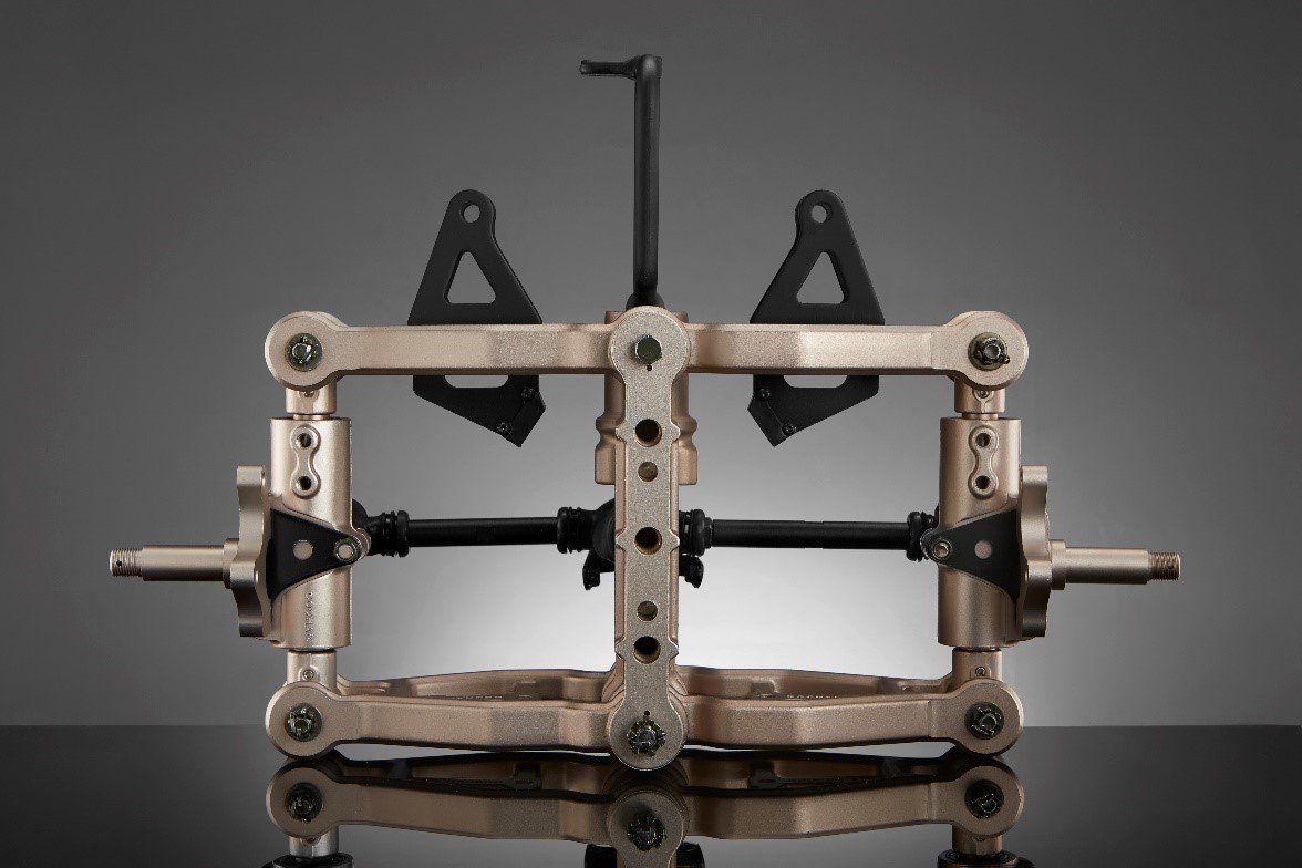 DoohanEV3's tweet photo. Dual-Front-Wheel System, it is unique and independent patents of Doohan in the world. https://t.co/0LwclUBC40